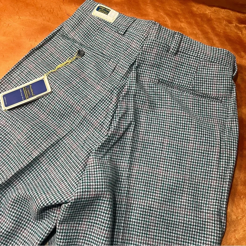 Vintage Pendleton Wool Houndstooth Country Traditionals Pants size 32 new USA